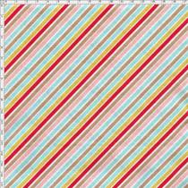 Tecido Estampado para Patchwork - Sweet Garden: Listrado Diagonal Color (0,50x1,40)