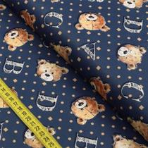 Tecido Estampado para Patchwork - Teddy Bear : Rostos Ursos Fundo Marinho (0,50x1,40) Tecido Estampado para Patchwork - Teddy Bear : Rostos Ursos Fundo Marinho (0,50x1,40)
