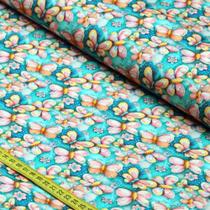 Tecido Estampado Para Patchwork - Tropi : Borboletas (0,50x1,50)