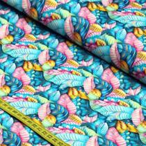 Tecido Estampado Para Patchwork - Tropi : Folhas (0,50x1,50) Tecido Estampado Para Patchwork - Tropi : Folhas (0,50x1,50)