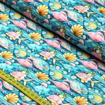 Tecido Estampado Para Patchwork - Tropi : Peixes (0,50x1,50)