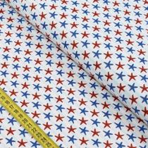 Tecido Estampado para Patchwork - Ursinhos Marinheiros : Estrelas do Mar (0,50x1,40)