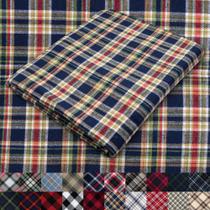 Tecido Flanela de Algodão Xadrez Tartan Azul, Vermelho e Bege 15 jardas