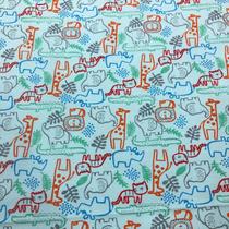 Tecido Flanela Estampada 100% Algodão Animais 03