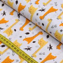 Tecido Flanela Estampada Digital - Girafa Amarela (0,50x0,78)