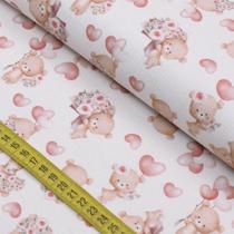 Tecido Flanela Estampada Digital - Ursinho com balões (0,50x0,78)