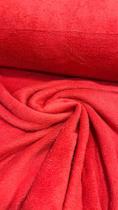 Tecido Fleece liso - Vermelho Carmim (0,50 cm x 1,60mts)