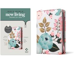 Tecido floral com zíper compacto Bible Tyndale NLT Tecido floral com zíper compacto Bible Tyndale NLT