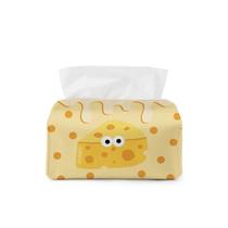 Tecido fofo com design de desenho animado com capa de caixa de lenços