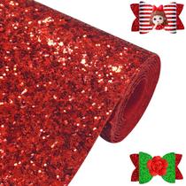 Tecido Glitter Roll Greatdiy Red 30 x 130 cm em material sintético