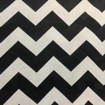 Tecido Gorgurinho Chevron Preto e Branco 1,50m de Largura