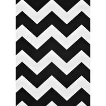 Tecido Gorgurinho Chevron Preto e Branco - 1,50m de Largura