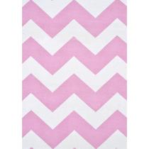 Tecido Gorgurinho Chevron Rosa Bebê e Branco - 1,50m de Largura Tecido Gorgurinho Chevron Rosa Bebê e Branco - 1,50m de Largura