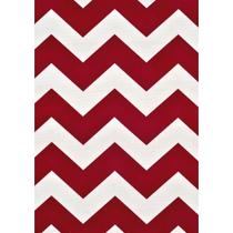 Tecido Gorgurinho Chevron Vermelho e Branco - 1,50m de Largura Tecido Gorgurinho Chevron Vermelho e Branco - 1,50m de Largura