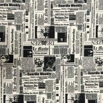 Tecido Gorgurinho Estampado Jornal 1.50m de Largura