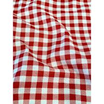 Tecido Gorgurinho Xadrez Vermelho - 1,50m de Largura