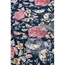 Tecido Impermeável Acqua Linea Borboleta Azul Marinho - 1,40m de Largura