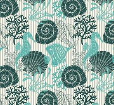 Tecido Impermeável Aquatec Estampado Coral Verde Tecido Impermeável Aquatec Estampado Coral Verde
