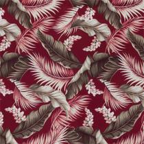 Tecido impermeável asturias 107 ramos folha vermelho marrom