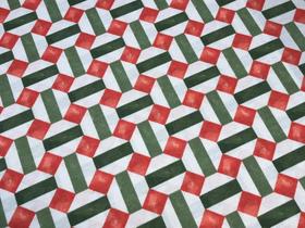 Tecido Impermeável Belize Compose Verde e Vermelho 1 metroX140cm largura