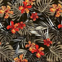 Tecido Impermeável Ecotec Hibisco Folhagem Marrom - 1,40m de Largura Tecido Impermeável Ecotec Hibisco Folhagem Marrom - 1,40m de Largura