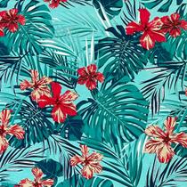 Tecido Impermeável Hibisco e Costela de Adão Tiffany - 1,40m de Largura Tecido Impermeável Hibisco e Costela de Adão Tiffany - 1,40m de Largura