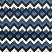 Tecido Jacquard Aquatec Estampado Chevron Azul com Branco - 1,40m de Largura