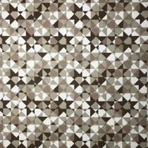 Tecido Jacquard Cotone Estampado Geométrico Marrom com Branco - 1,40m de Largura