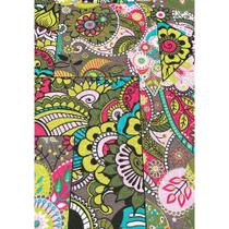 Tecido Jacquard Estampado Abstrato Floral Fundo Cinza - 1,40m de Largura