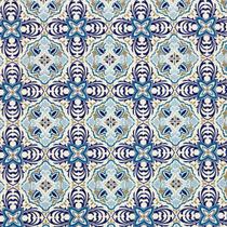 Tecido Jacquard Estampado Azulejo Português Azul - 1,40m de Largura