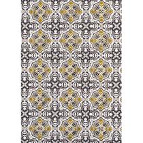 Tecido Jacquard Estampado Azulejo Português Dourado - 1,40m de Largura