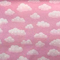 Tecido Jacquard Estampado Céu Nuvem Rosa - 1.40m de Largura Tecido Jacquard Estampado Céu Nuvem Rosa - 1.40m de Largura