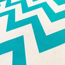 Tecido Jacquard Estampado Chevron Azul Turquesa - 2,80m de Altura (Desenho Sentido Largura)