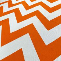 Tecido Jacquard Estampado Chevron Laranja - 2,80m de Altura (Desenho Sentido Largura)