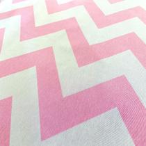 Tecido Jacquard Estampado Chevron Rosa Bebê - 2,80m de Altura (Desenho Sentido Largura)