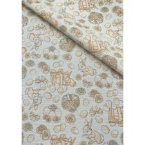 Tecido Jacquard Estampado Coelho da Páscoa Laranja - 1,40m de Largura Tecido Jacquard Estampado Coelho da Páscoa Laranja - 1,40m de Largura