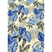 Tecido Jacquard Estampado Floral Azul Fundo Branco - 1,40m de Largura Tecido Jacquard Estampado Floral Azul Fundo Branco - 1,40m de Largura
