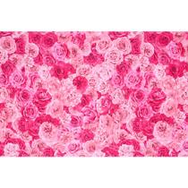 Tecido Jacquard Estampado Floral Rosa e Pink - 2,80m de Altura