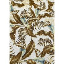 Tecido Jacquard Estampado Folhagem Marrom - 1,40m de Largura