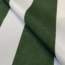 Tecido Jacquard Estampado Listra Larga Verde Musgo - 2,80m de Largura (Desenho Sentido Altura)