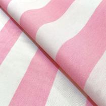 Tecido Jacquard Estampado Listrado Rosa Bebê - 2,80m de Altura (Desenho Sentido Largura)