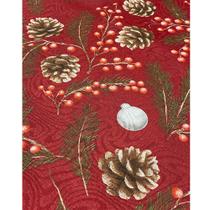 Tecido Jacquard Estampado Natalino Pinheiro Vermelho - 1,40m de Largura Tecido Jacquard Estampado Natalino Pinheiro Vermelho - 1,40m de Largura