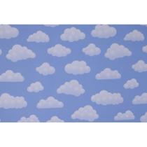 Tecido Jacquard Estampado Nuvem Azul - 2,80m de Altura