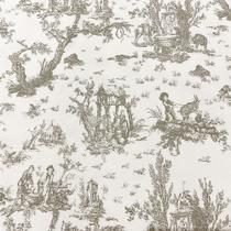Tecido Jacquard Estampado Toile de Jouy Bege - 2,80m de Largura Tecido Jacquard Estampado Toile de Jouy Bege - 2,80m de Largura