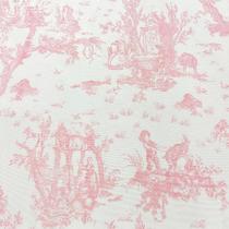 Tecido Jacquard Estampado Toile de Jouy Rosa Bebê - 2,80m de Largura Tecido Jacquard Estampado Toile de Jouy Rosa Bebê - 2,80m de Largura