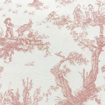 Tecido Jacquard Estampado Toile de Jouy Rose - 2,80m de Largura