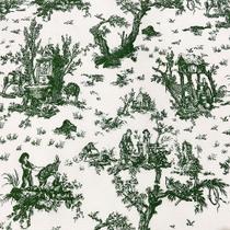 Tecido Jacquard Estampado Toile de Jouy Verde - 2,80m de Largura Tecido Jacquard Estampado Toile de Jouy Verde - 2,80m de Largura