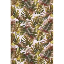 Tecido Jacquard Estampado Tropical Folhagem Verde e Vermelho - 1,40m de Largura Tecido Jacquard Estampado Tropical Folhagem Verde e Vermelho - 1,40m de Largura