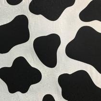 Tecido Jacquard Estampado Vaquinha Fazendinha - 1,40m de Largura