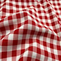 Tecido Jacquard Estampado Xadrez Vermelho - 2,80m de Largura